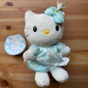 Vintage Hello kitty Sanrio smiles plush blue dress rare